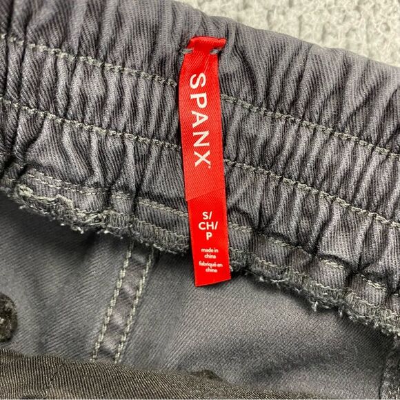 Spanx Stretch Twill Cargo Zipper Ankle Washed Black Pull-On Joggers | Size: S - Picture 14 of 16